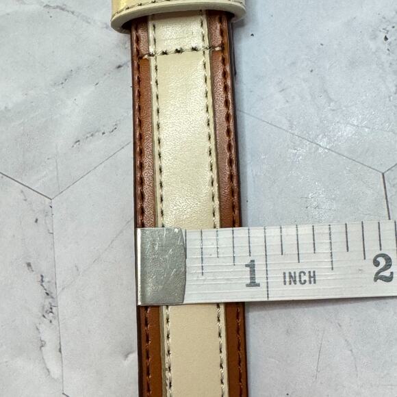Lauren Ralph Lauren Leather Belt Womens Sz XL Two Tone Quiet Luxury Heritage EUC main image 4